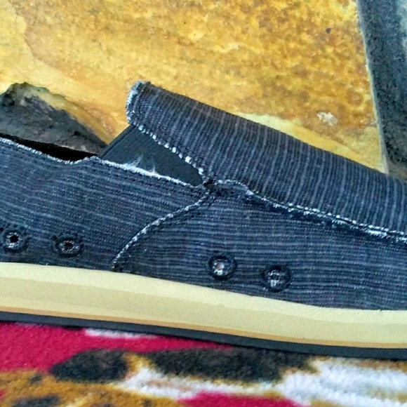 Mens Sanuk Vagabond Grain Slun Size 10 Black NWT - Picture 6 of 6